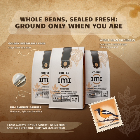 IMI Gourmet Whole Bean Coffee 3-Pack — Venezuelan Medium Roast, 3 x 12 oz